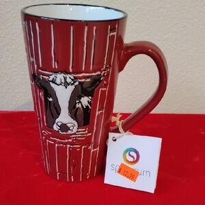 D-;NWT Spectrum Red Cow Mug